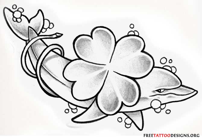 670x465 Grey Flower And Dolphin Tattoo Design - Dolphin Tattoo Drawings