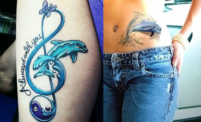 Ocean Dolphin Dolphin Tattoo Designs For Females