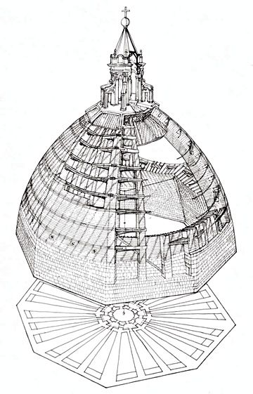 360x561 drawings of brunelleschi's dome the ingenious construction - Dome Drawing