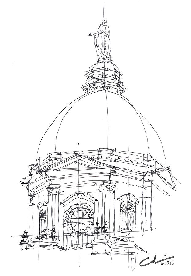 622x900 golden dome sketch drawing - Dome Drawing
