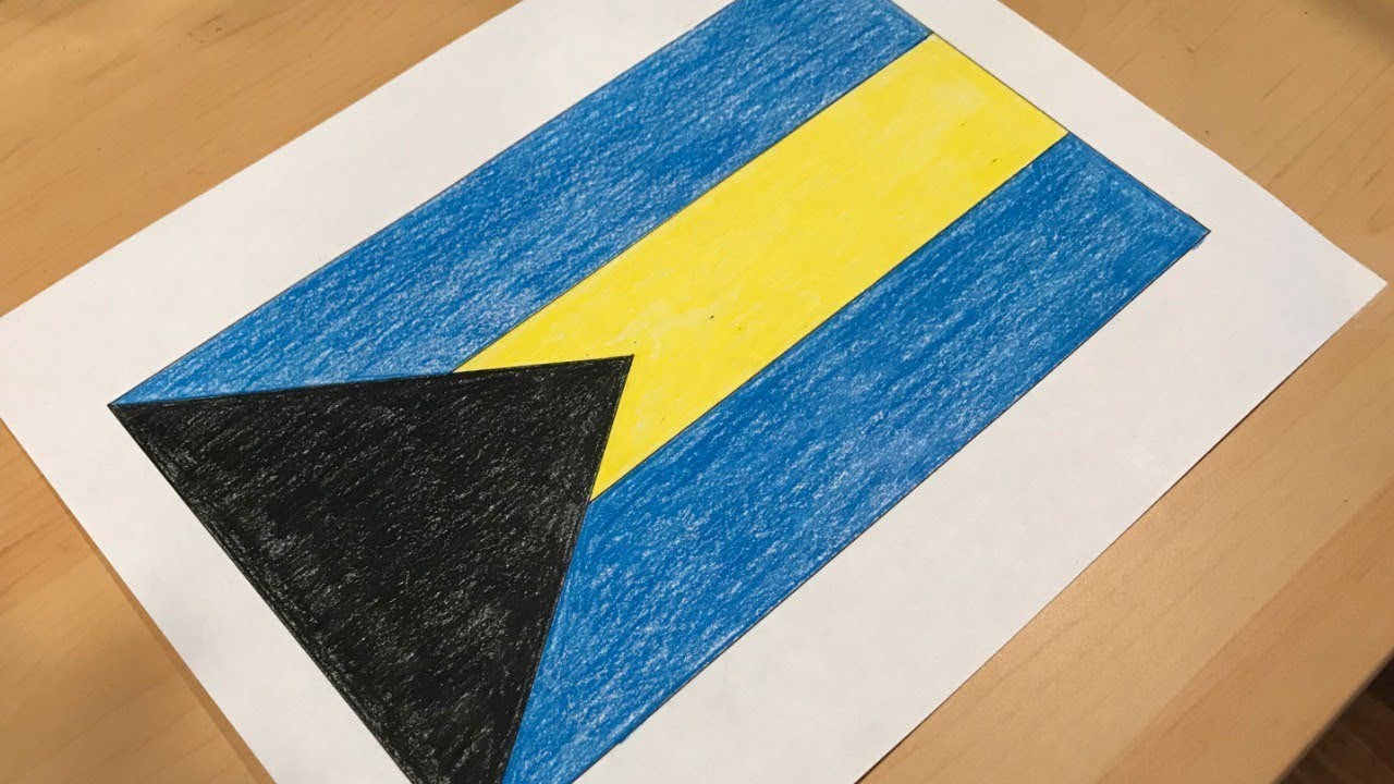 1280x720 Bahamian Flag Drawing - Dominican Flag Drawing