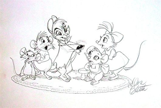 530x357 This Is An Original Pencil Sketch Done - Don Bluth Drawings