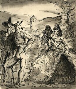 259x300 Harold Hope Read, Theatrical Scene - Don Quixote Drawing