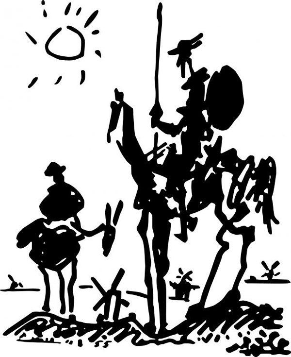 600x735 That Pablo Picasso Really Knew How To Draw A Horse Hard Book Habit - Don Quixote Drawing