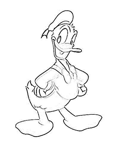 400x500 donald duck cartoon sketch - Donald Duck Cartoon Drawing