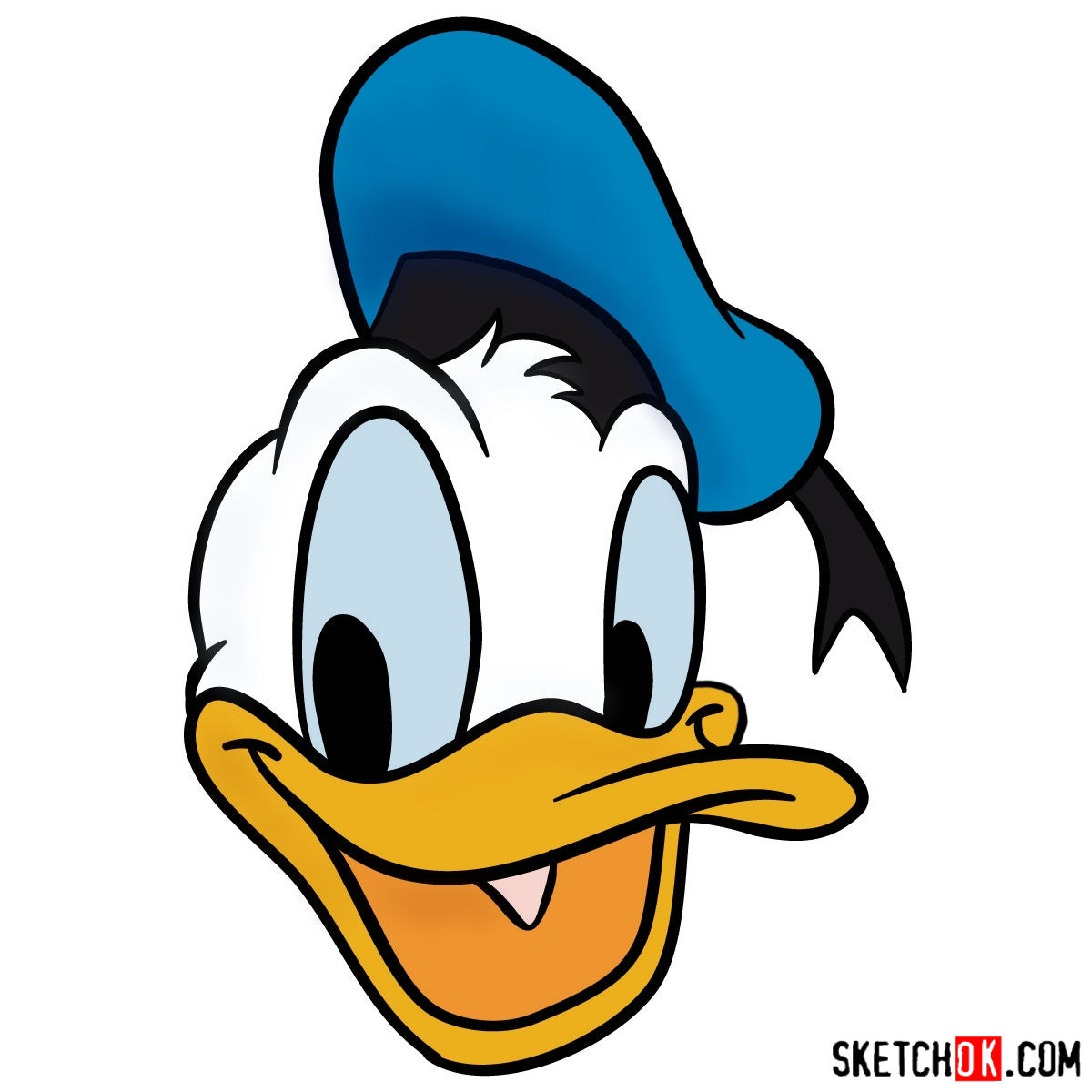1200x1200 How To Draw Donald Duck's Face - Donald Duck Drawing