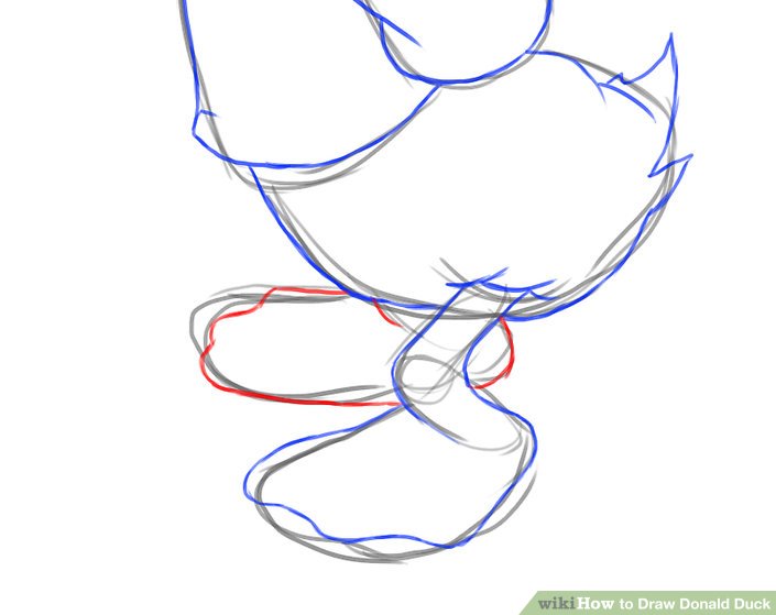 705x559 how to draw donald duck steps - Donald Duck Drawing Step By Step