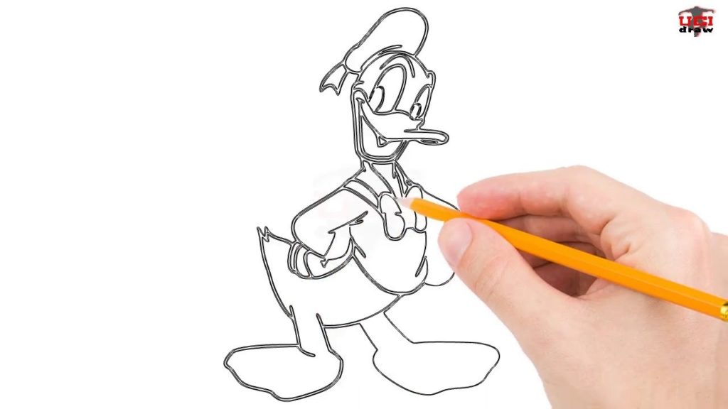 1024x576 how to draw a donald duck step - Donald Duck Drawing Step By Step