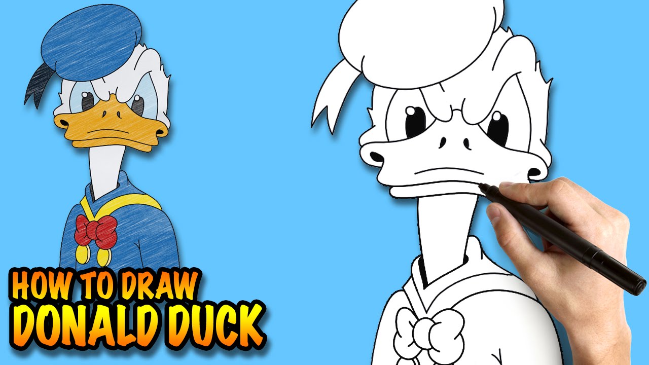 1280x720 How To Draw Donald Duck - Donald Duck Drawing Step By Step