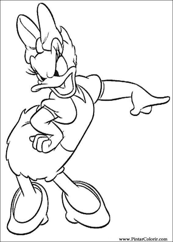 567x794 Drawings To Paint Colour Donald Duck - Donald Duck Line Drawing