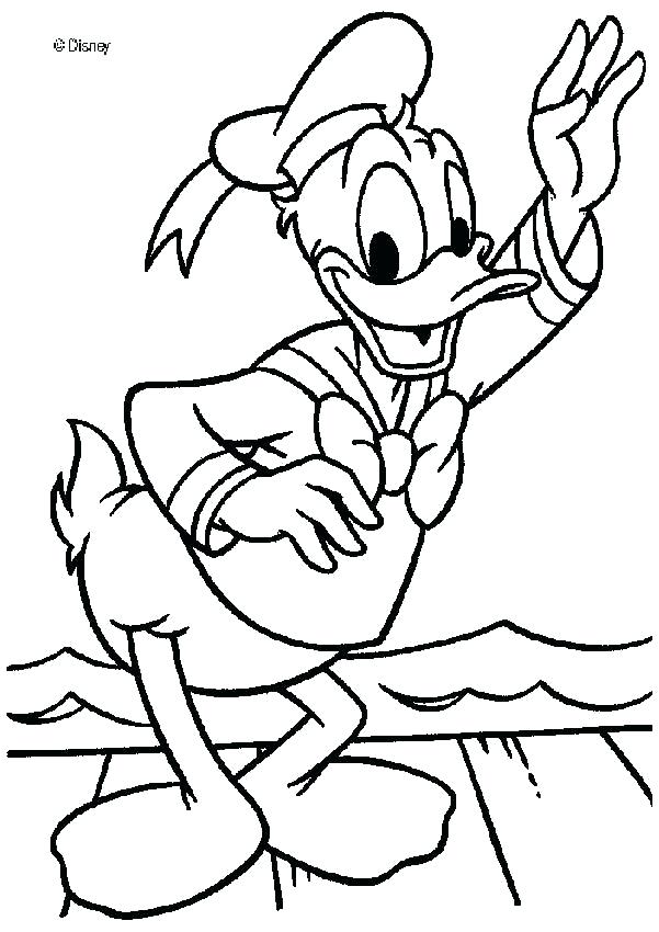 601x850 duck saying hello coloring pages donald duck coloring pages printable - Donald Duck Line Drawing