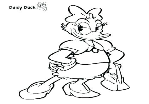 476x333 Coloring Pages For Kids Pdf Halloween Cat Scary Daisy Duck - Donald Duck Line Drawing