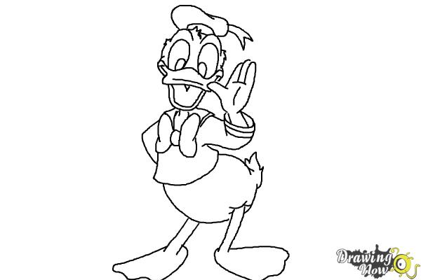 600x400 How To Draw Disney Characters - Donald Duck Line Drawing