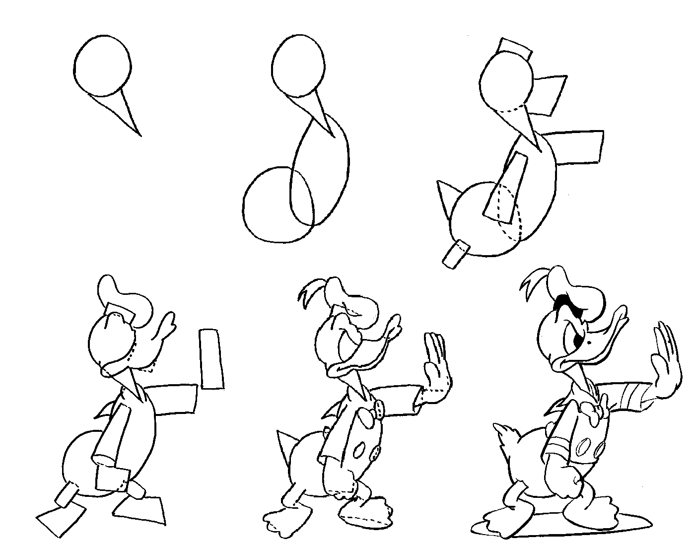 1400x1100 How To Draw Donald Duck Shippeetoons - Donald Duck Line Drawing