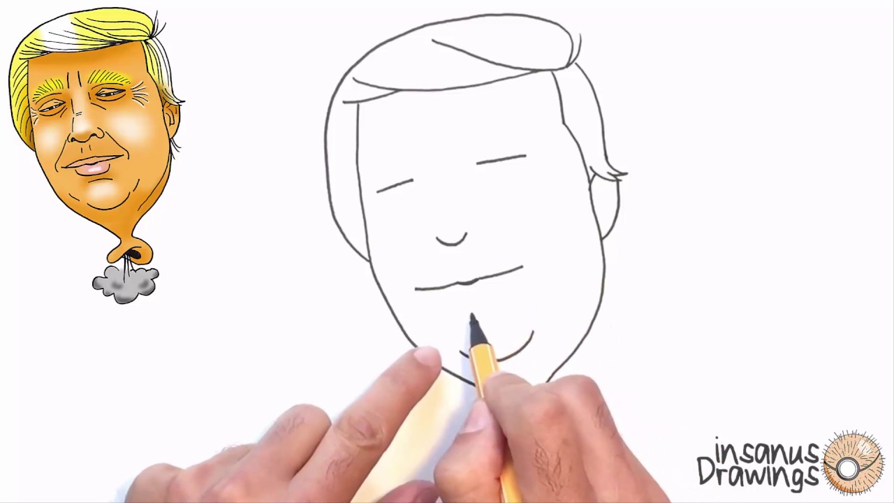 1280x720 How To Draw Donald Trump Caricature - Donald Trump Drawing