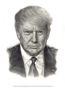 224x300 president trump x lithograph - Donald Trump Drawing