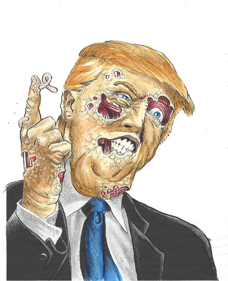 731x900 Zombie Trump Drawing - Donald Trump Drawing