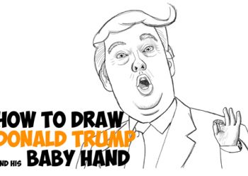 350x248 how to draw donald trump caricature with small hands and open - Donald Trump Easy Drawing