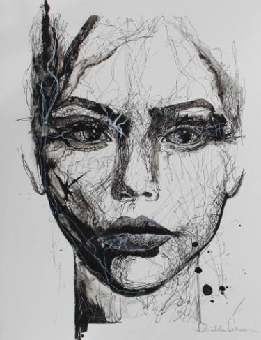 375x487 portrait ink drawing - Donatello Drawings
