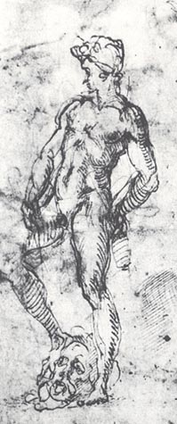 199x475 david - Donatello Drawings