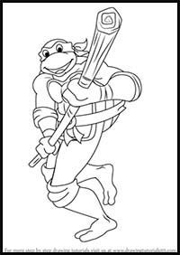 200x282 how to draw teenage mutant ninja turtles cartoon characters - Donatello Ninja Turtle Drawing