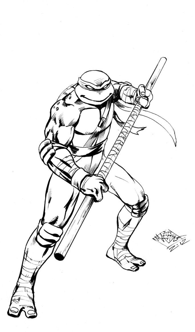 684x1168 donatello teenage mutant ninja turtles coloring pages for kids - Donatello Ninja Turtle Drawing