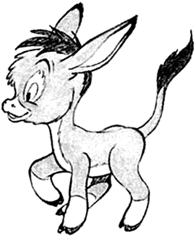 400x483 How To Draw Cartoon Donkeys Or Mules In Easy Step - Donkey Drawing Easy