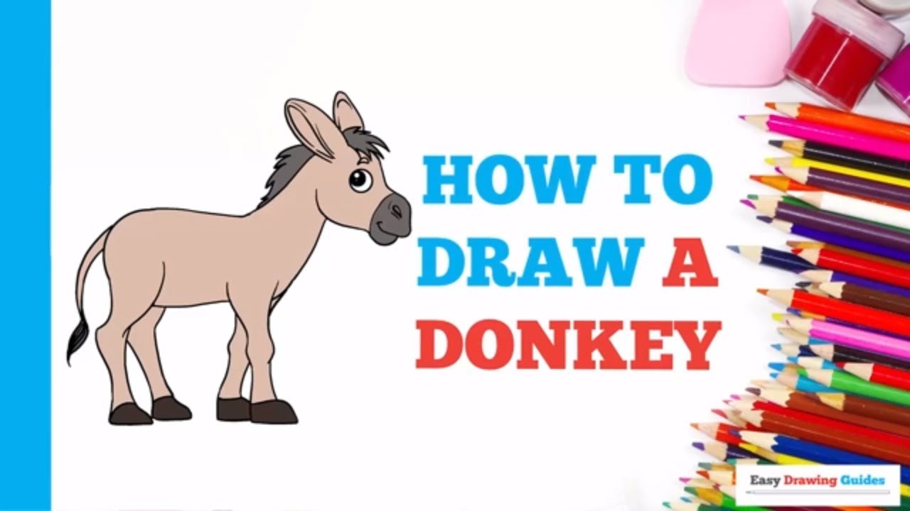 1280x720 How To Draw A Donkey In A Few Easy Steps Drawing Tutorial - Donkey Drawing Easy