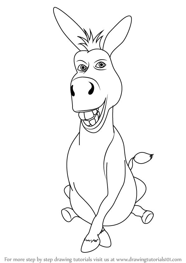 598x844 Learn How To Draw Donkey From Shrek - Donkey Drawing Easy
