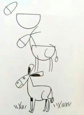 292x400 Donkey Play With Your Kids Drawings, Donkey Drawing, Easy Drawings - Donkey Drawing Easy