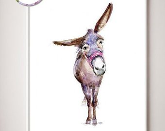 340x270 Donkey Print Etsy - Donkey Drawing Images