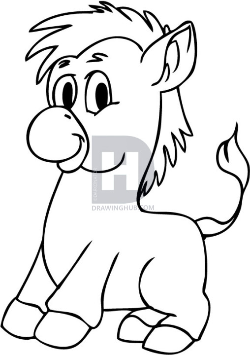 508x720 How To Draw A Donkey, Step - Donkey Drawing Images