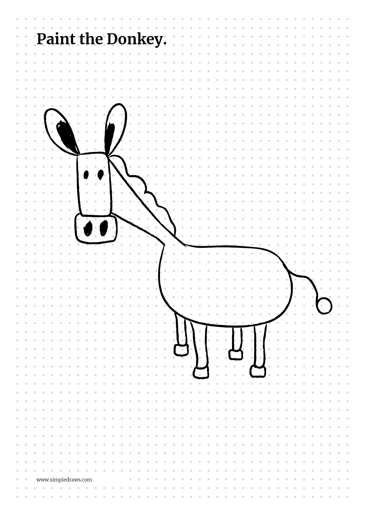 1241x1755 How To Draw A Donkey - Donkey Drawing Images
