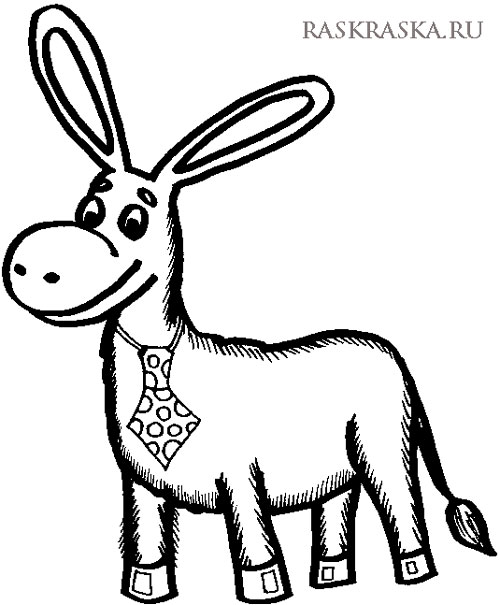500x605 Donkey Outline Drawing For Print Printable Picture - Donkey Drawing Outline