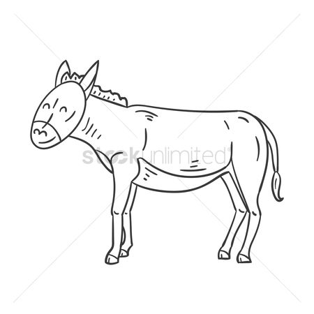 450x450 Free Donkey Outline Stock Vectors Stockunlimited - Donkey Drawing Outline