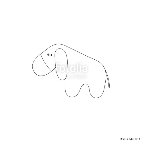 500x500 Vector Cartoon Outline Donkey Stock Image And Royalty Free Vector - Donkey Drawing Outline