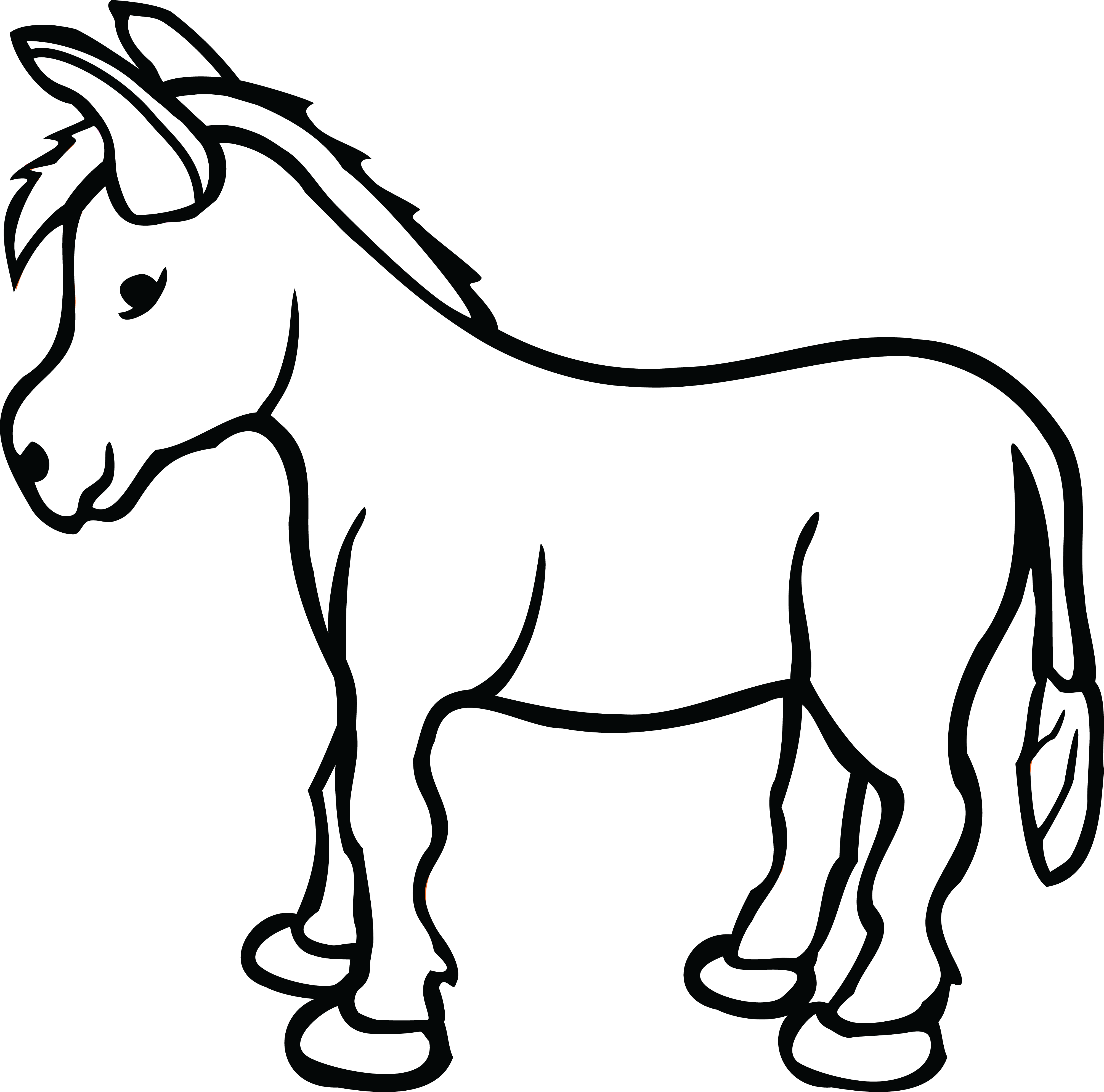 Donkey Clipart Outline - Donkey Drawing Outline. 