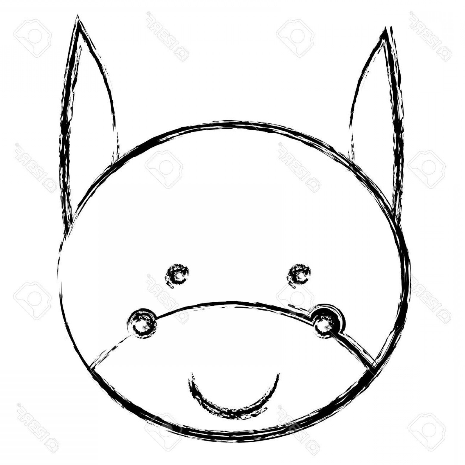 1560x1560 Photostock Vector Blurred Silhouette Caricature Cute Face Donkey - Donkey Face Drawing