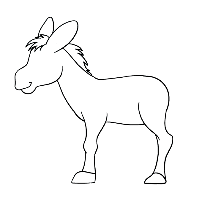 680x678 How To Draw A Donkey - Donkey Head Drawing