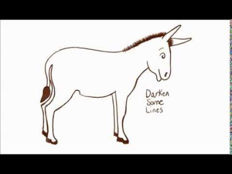 480x360 How To Draw A Donkey - Donkey Head Drawing