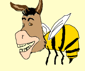 300x250 Bee With A Donkey Head Drawing - Donkey Head Drawing