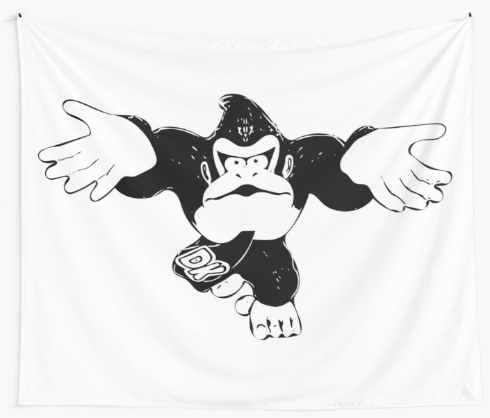 705x602 Donkey Kong Drawing Wall Tapestries - Donkey Kong Drawing