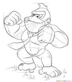236x268 How To Draw Donkey Kong Step - Donkey Kong Drawing
