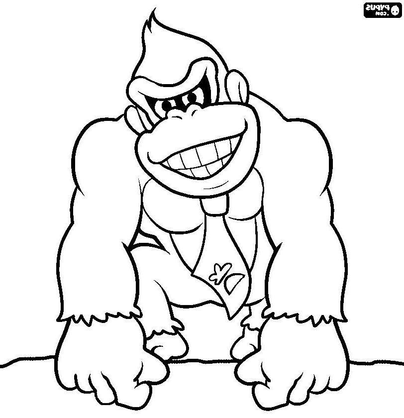 812x840 donkey kong coloring pages simple line drawing - Donkey Line Drawing