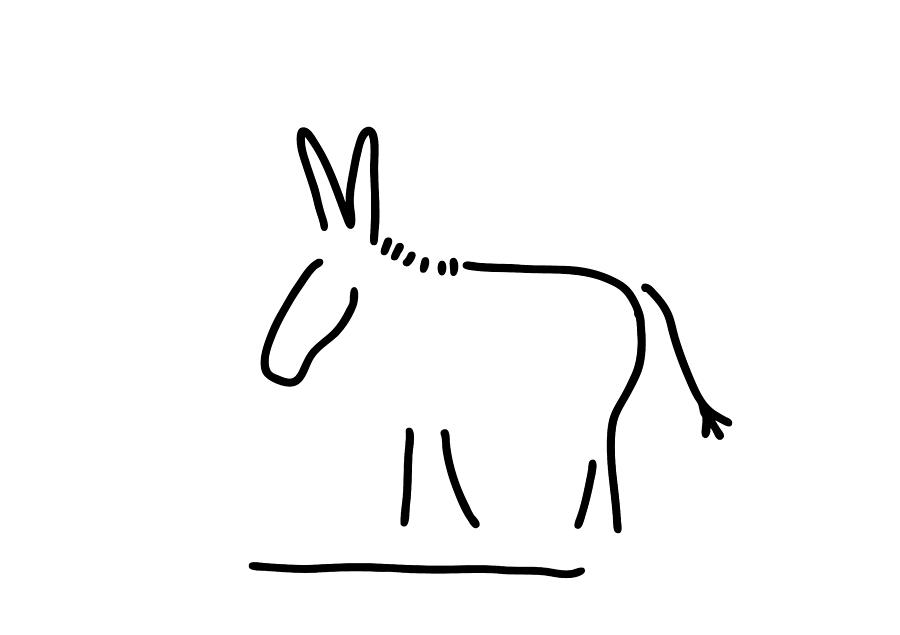 900x635 Donkey Stubbornness Drawing - Donkey Line Drawing