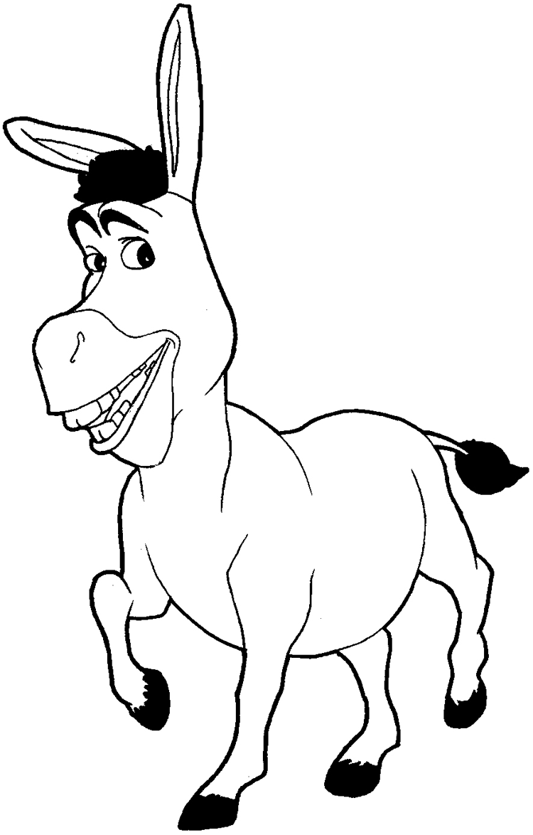 750x1174 How To Draw Donkey From Shrek With Easy Step - Donkey Line Drawing