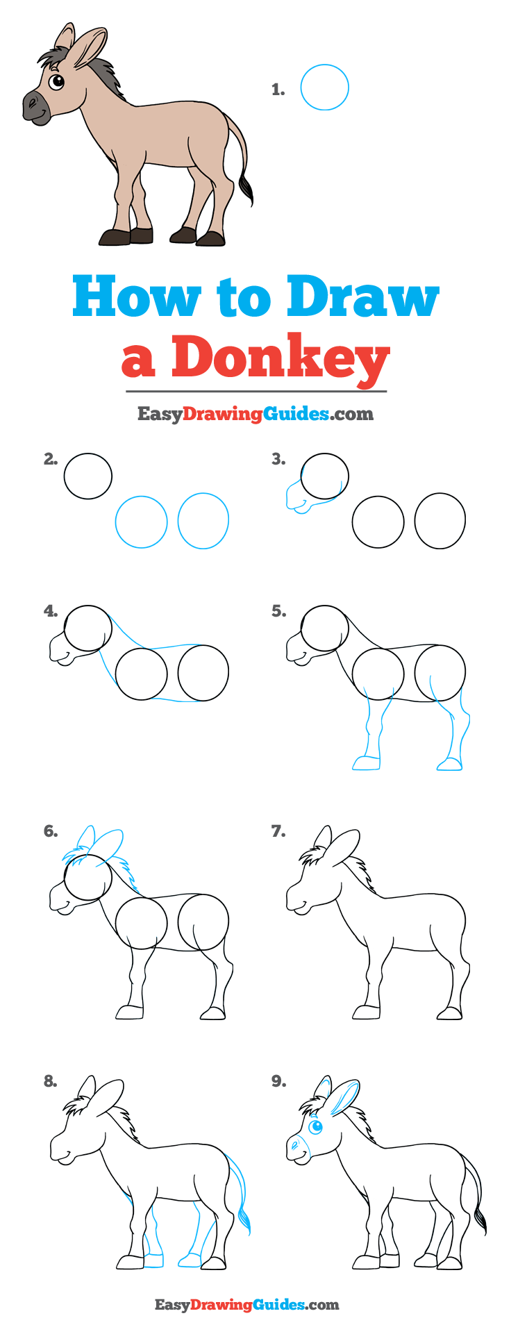736x1921 How To Draw A Donkey - Donkey Line Drawing