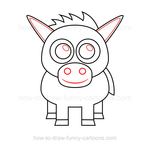 500x488 How To Draw A Donkey - Donkey Line Drawing