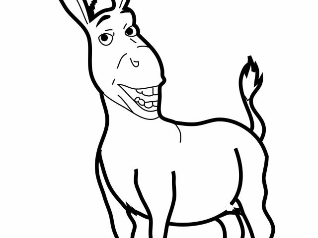 640x480 Drawn Donkey Line Free Clip Art Stock Illustrations - Donkey Shrek Draw...