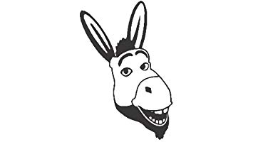355x200 Donkey Shrek Face Wall Art Or Wall Decal, Vinyl Sticker - Donkey Shrek Drawing